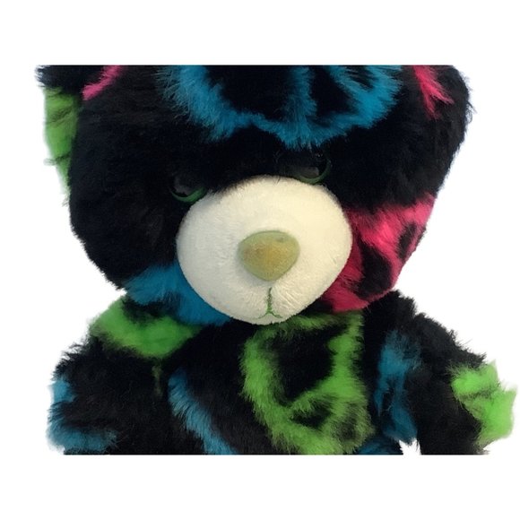 Build-A-Bear Plush Small Fry’s Bright Colors Black 7” Green Eyes Pink Blue - Picture 6 of 7